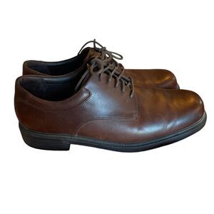 Rockport Brown Leather Oxford Dress Shoes Classic Lace-up Non Slip Business  s11